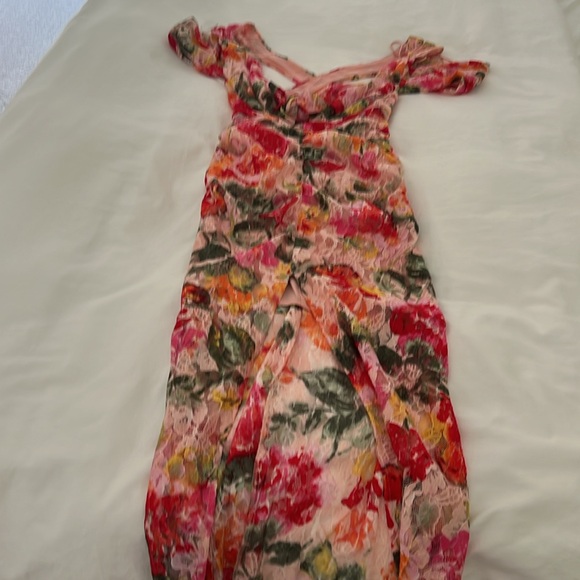 For Love And Lemons Floral Midi Dress - Pink and Red - Picture 4 of 10